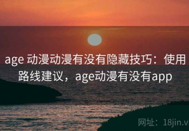 age 动漫动漫有没有隐藏技巧：使用路线建议，age动漫有没有app