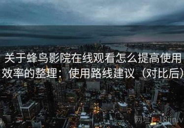 关于蜂鸟影院在线观看怎么提高使用效率的整理：使用路线建议（对比后）