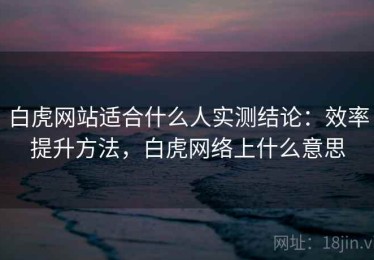 白虎网站适合什么人实测结论：效率提升方法，白虎网络上什么意思