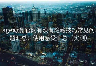 age动漫 官网有没有隐藏技巧常见问题汇总：使用感受汇总（实测）