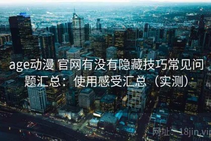 age动漫 官网有没有隐藏技巧常见问题汇总：使用感受汇总（实测）