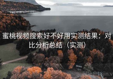 蜜桃视频搜索好不好用实测结果：对比分析总结（实测）