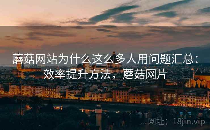 蘑菇网站为什么这么多人用问题汇总:效率提升方法,蘑菇网片 蘑菇网站为什么这么多人用问题汇总:效率提升方法,蘑菇网片