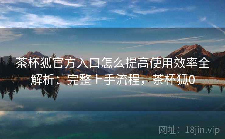 茶杯狐官方入口怎么提高使用效率全解析：完整上手流程，茶杯狐0